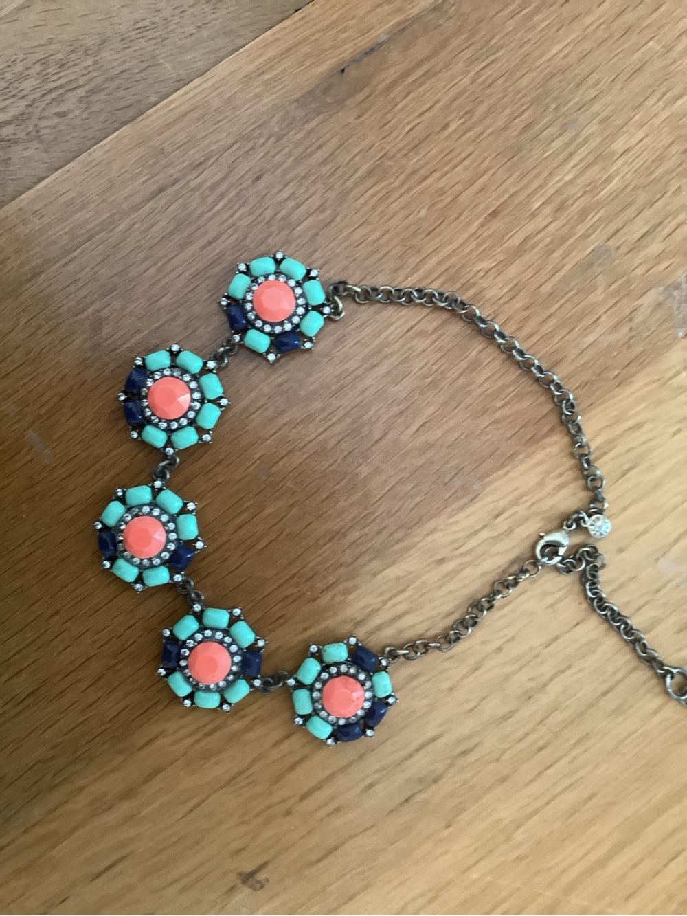 Statement Coral & Aqua Floral Necklace - Women Jewelry